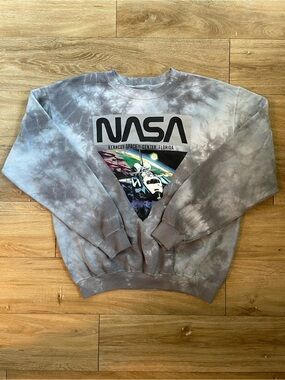 Chemistry NASA Tie-Dye Crewneck Sweatshirt - Gray